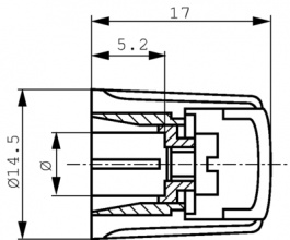 020-3320, Ручка 14.5 mm черный, ELMA