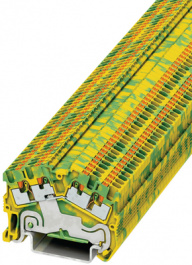 3214644, PTS 1,5/S-QUATTRO-PE terminal block yellow / green 0.14...1.5 mm2, Phoenix Contact