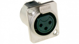 AC3FDZ-AU, Гнездо; XLR; "мама"; PIN:3; прямой; с кнопкой PUSH; пайка; позолота, Amphenol