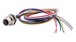 RND 205-01179, M12 Sensor Circular Connector, Straight, Socket, 8 Poles, A-Coded, Solder, RND Connect