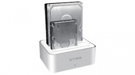 IB-120STU3-WH, Docking Station 2x SATA 2.5/3.5" aluminium, ICY BOX