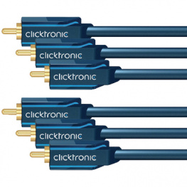 70429, Component cable 3x RCA-Plug 3x RCA-Plug 15 m, Clicktronic