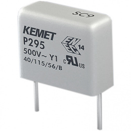 P295BE471M500A, Конденсатор: бумажный; Y1; 470пФ; 500ВAC; 15мм; ±20%; THT; 1500ВDC, Kemet