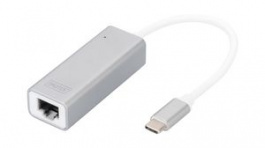 DN-3024, Network USB Adapter USB-C - RJ45 Grey, DIGITUS