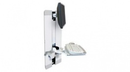 60-609-216, Wall Mount Workstation with Keyboard Arm, Adjustable, 466x114x779mm, 11.4kg, Ergotron