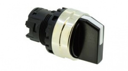 YW4S-33, Selector Switch Actuator, 3 Positions, Metal, Black, Spring Return Two-Way, IDEC