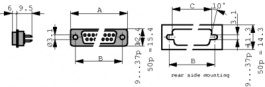 DTS37PZ/2, D-Sub plug 37 Male Solder Cup / Solder Lug/Straight, Deltron swiss