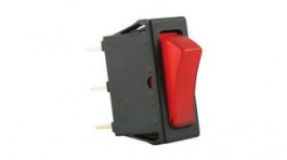 RND 210-00706, Rocker Switch, 1NO, ON-OFF, Black / Red, RND Components