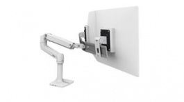 45-489-216, Desk Mount Dual Monitor Arm, 25", 100x100/75x75, 10kg, White, Ergotron