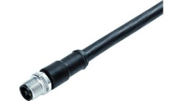 77 0629 0000 50704-0500, M12 Cable Plug, T-Coded, 4 Pole, 5m PUR Cable, Binder