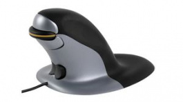 9894801, Small Vertical Mouse Penguin 1200dpi Laser Ambidextrous Black / Grey, Fellowes