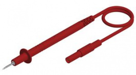 PL 2700 S RT, Safety Test Lead with Probe \x1a4mm 1m Red Nickel-Plated Brass, SKS Kontakttechnik