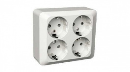 EXXACT VAGGUTTAG 4-VAGS JO, Wall socket, 98 x 112 x 42 mm, 16 A, 2P+E, White, SCHNEIDER ELECTRIC