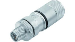 99 3787 810 08, M12 Cable Mount Plug, X-Coded, 8P, CAT6a, IDT, Binder