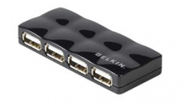 F5U404CWBLK, USB Hub, USB 2.0, 4x USB A Socket - Mains AC Cable, BELKIN