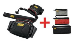 RND 550-00241+RND 550-00242, 2 Pocket Polyester and Leather Tool Belt + Pocket Pouch 3-Piece Set, RND Lab