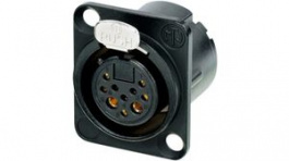 NC10FD-LX-B, XLR Connector, 10 Poles 8+2 Pole Soldering Connection Black, Neutrik