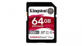 SDR2/64GB, Memory Card, 64GB, SD-Card, 300MB/s, 260MB/s, Kingston
