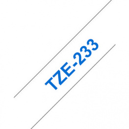 TZE-233, Этикеточная лента 12 mm синий на белом, Brother