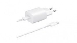 EP-TA800XWEGWW, USB Wall Charger, Euro Type C (CEE 7/16) Plug - USB C Socket, 25W, Samsung