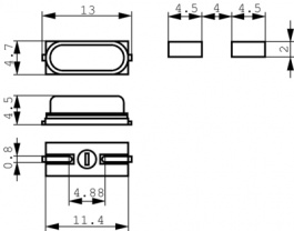 Q-14,31818M-HC49USSMD-F3030D16, Quartz SMD 14.31818 MHz, Auris