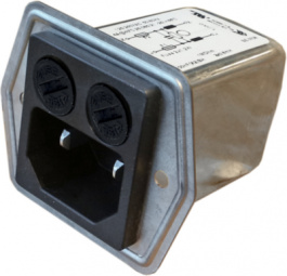5707.0203.412, Power inlet with filter 2 A 250 VAC, Schurter