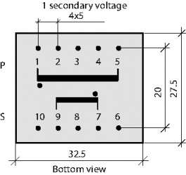 EI304 8014, PCB transformer 2.1 VA 9 VAC (1x), Hahn