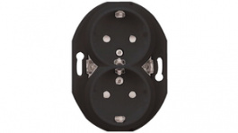 WDE011322, Wall outlet, 2-Way 16 A Black, SCHNEIDER ELECTRIC