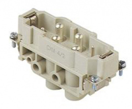 CXM 4/2, CX, 4 poles + earth, male insert, with male contacts, silver plated, ILME