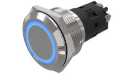82-6552.2124, Illuminated Pushbutton 1CO, IP65/IP67, LED, Blue, Maintained Function, EAO