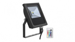 141001, LED Floodlight with Remote 10W RGBW Black, Bailey