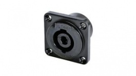 NLT4MPXX-BAG, Chassis Connector, Black, 4 Poles, Neutrik