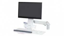 45-266-216, Wall Mount Monitor Arm with Keyboard Tray, 24", 100x100/75x75, 13.2kg, White, Ergotron