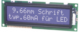 EA W202B-NLW, Dot matrix LCD display 5.55 mm 2 x 20, Electronic Assembly