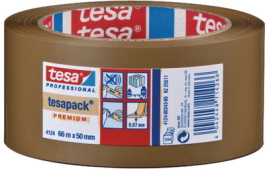04124 50MM X 66 M BROWN, Packaging tape brown 50 mmx66 m, Tesa