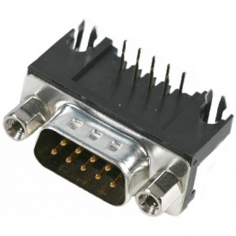 3-1634580-2, Гнездо; D-Sub; HD 20; PIN:9; "папа"; угловой 90°; THT; UNC4-40, TE Connectivity