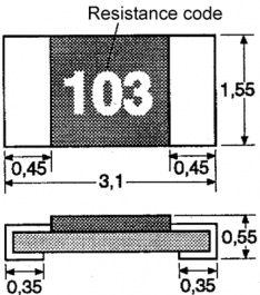 RK73H2BTTD1101F, Resistor SMD 1.1 kOhm +- 1 %, KOA