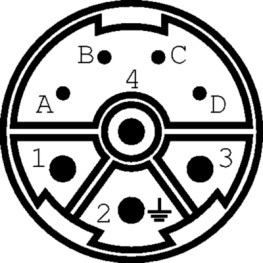 7560 6 43 01 D, Coupler plug, 4+3+PE M 23 EMV Leistung Hummel Poles=8 Male, Hummel