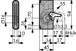 R5-0074-08, Lock with housing, Southco