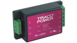 TML 15515C, DC power supply 15 W 5 VDC, 15 VDC, 2 A 150 mA, Traco Power