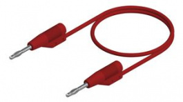 MVLF WS 2/50 RT, Test Lead \x1a2mm 500mm Red Nickel-Plated Brass, SKS Kontakttechnik