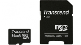 TS64GUSDXC10, MicroSD Memory Card 64 GB, 45 MB/s, 45 MB/s, Transcend