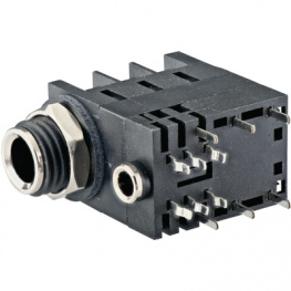 ACJS-MHD985, Гнездо; Jack 3,5мм/Jack 6,35мм; "мама"; stereo; угловой 90°; THT, Amphenol