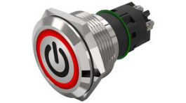 82-6152.1114.B002, Illuminated Pushbutton 1CO, IP65/IP67, LED, Red, Momentary Function, EAO