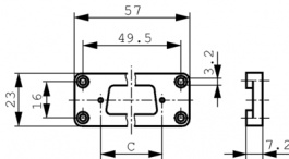 09200009928, Adapter plate 10A for D-Sub 15p, Harting