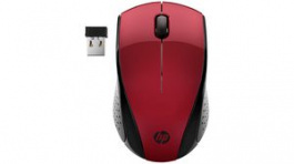 7KX10AA#ABB, Wireless Mouse 220 2.4 GHz/USB Nano Receptor 1600dpi Black / Red, HP