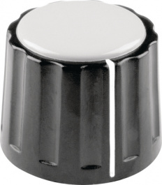332.61, Plastic rotary knob with line black 20 mm, Mentor
