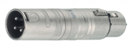 NA3FM-9DB, XLR plug/XLR socket with -9 dB attenuator, Contrik