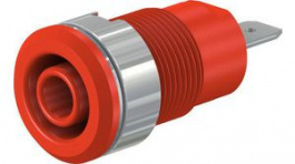 49.7044-22, Safety Socket \x1a4mm Red 24A 1kV Nickel-Plated, Staubli (former Multi-Contact )