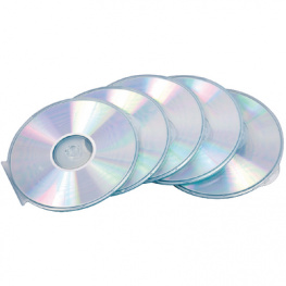 9834201, Round CD cases 5pieces,transparent, Fellowes
